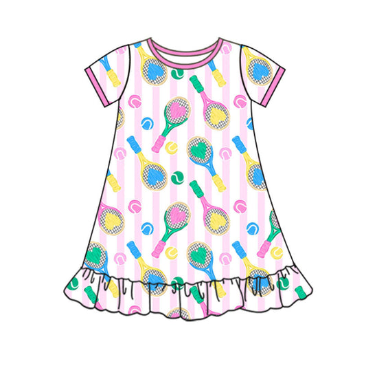 Girls tennis design short sleeve dress preorder