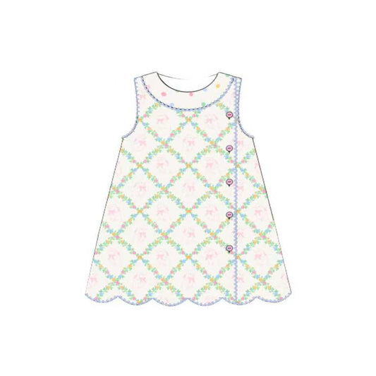 Girls pink flowers design summer dress preorder