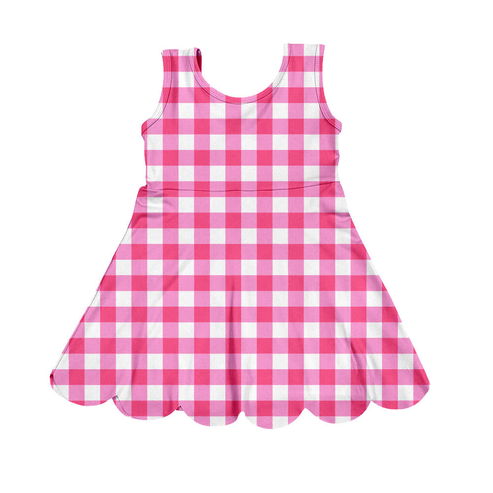 Toddle girls pink plaid design summer dress preorder