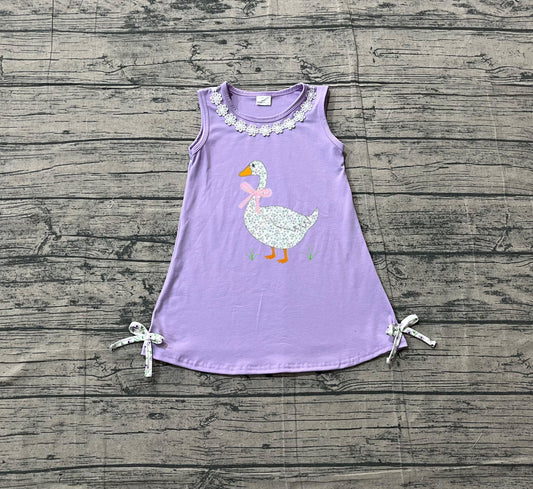 Floral goose embroidery design summer dress preorder