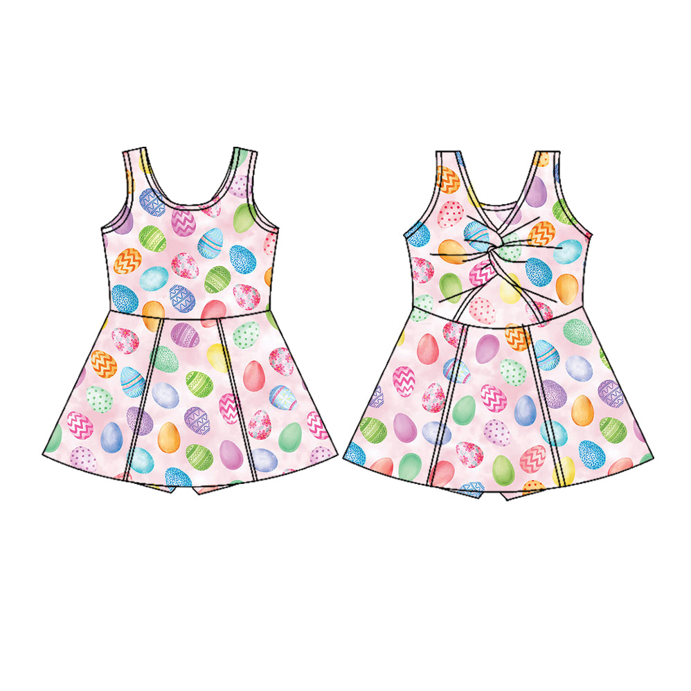 Toddle baby girls easter eggs design yoga dress preorder