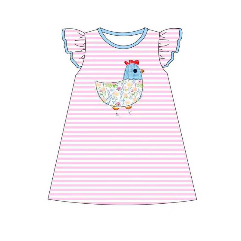 Toddle baby girls floral chicken design dress preorder