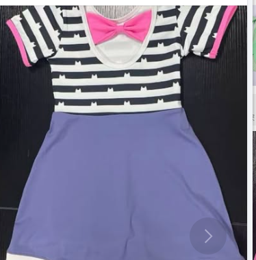 Black stripes bow design girls summer dress preorder
