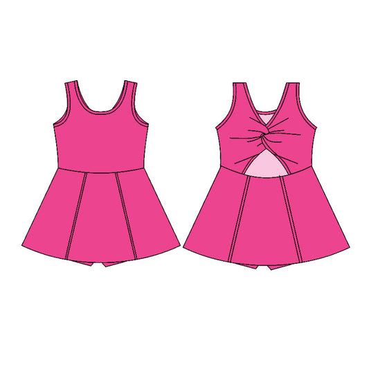 Hot pink color girls yoga dress preorder