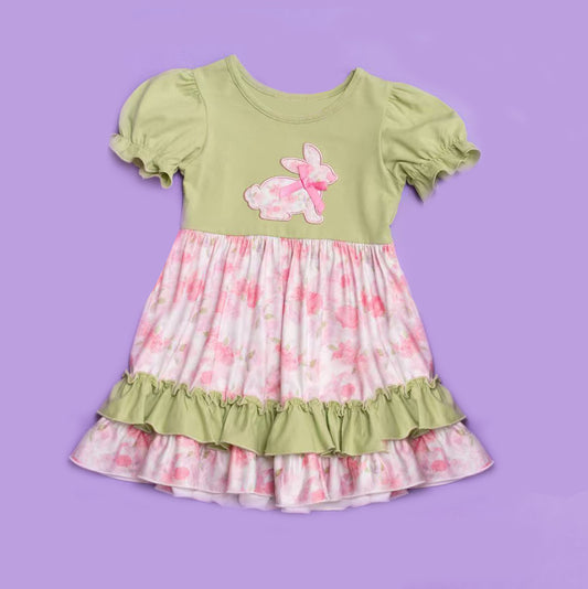 Easter bunny kids girls floral dress preorder