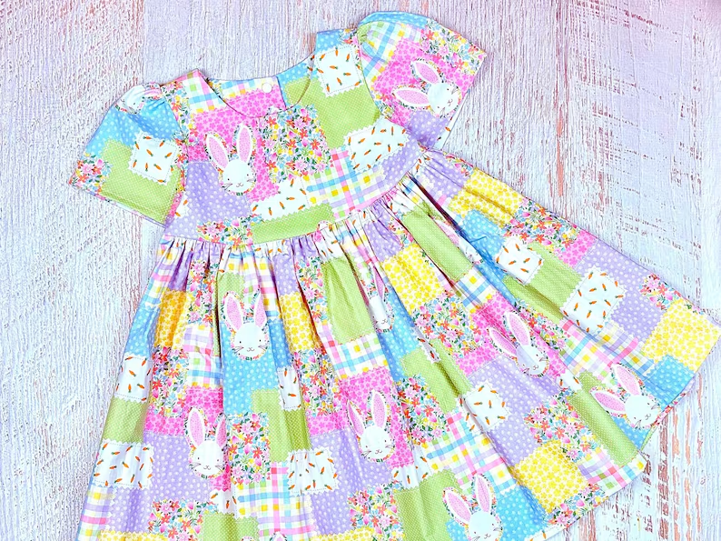Easter bunny kids girls floral dress preorder