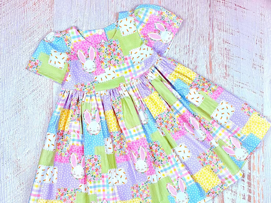 Easter bunny kids girls floral dress preorder
