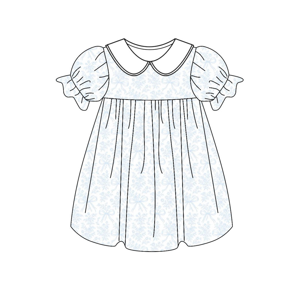 Blue floral kids girls dress preorder