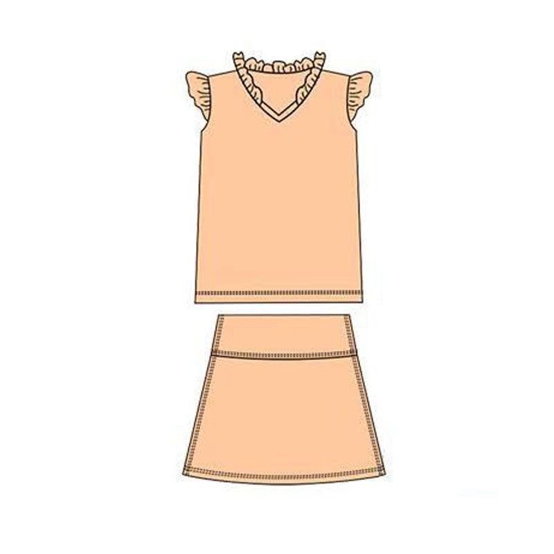 Khaki yoga top matching skirt baby girl yoga outfit preorder