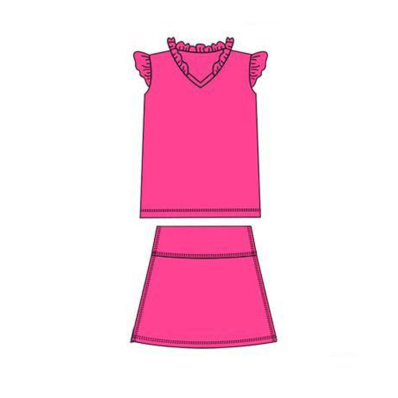 Hot pink  yoga top matching skirt baby girl yoga outfit preorder