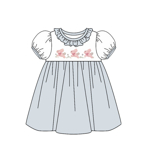 Easter bunny kids girls short sleeve dress preorder