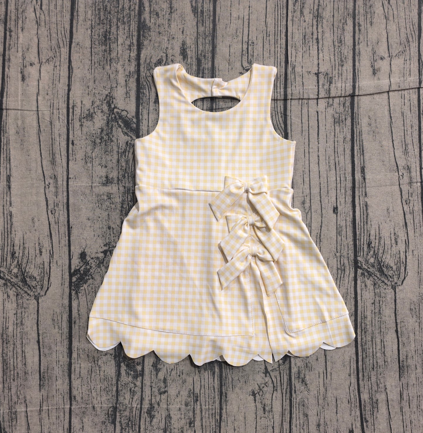 Yellow plaid color girls yoga dress preorder