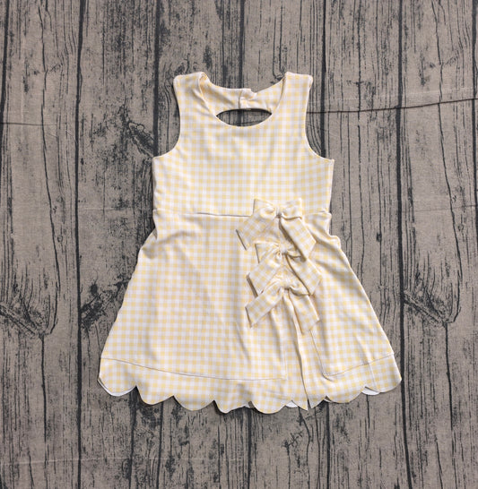Yellow plaid color girls yoga dress preorder