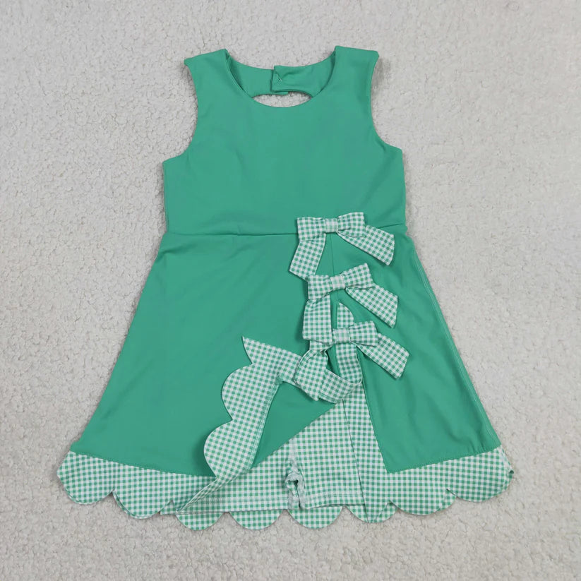 Green color baby girls yoga dress