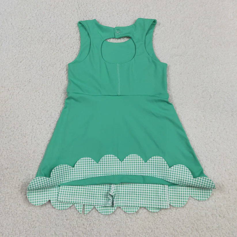 Green color baby girls yoga dress