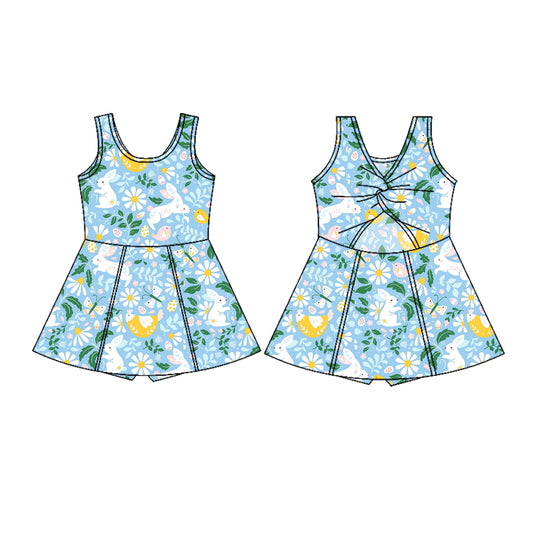 Easter bunny floral baby girls yoga dress preorder