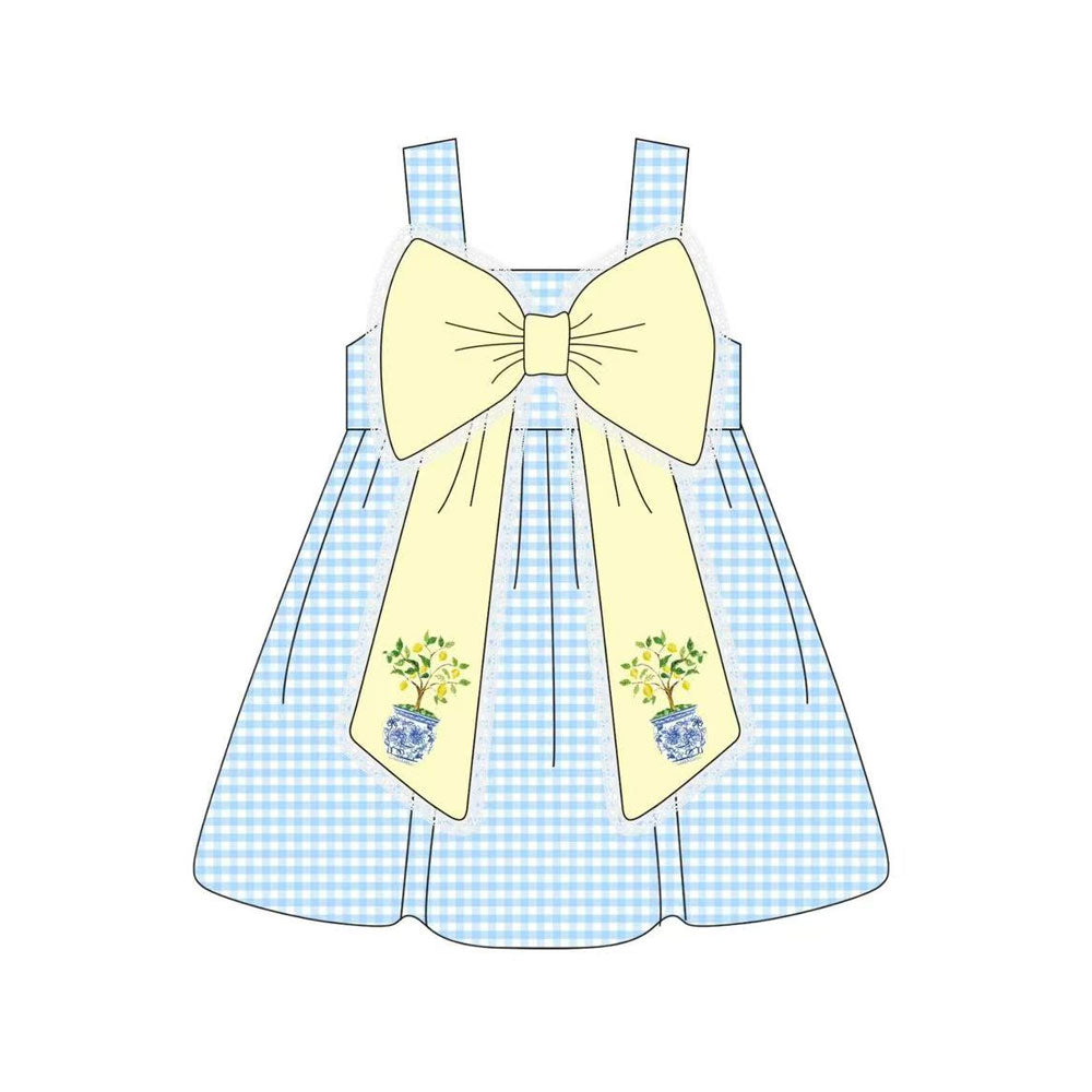 Blue bow baby girls summer dress preorder