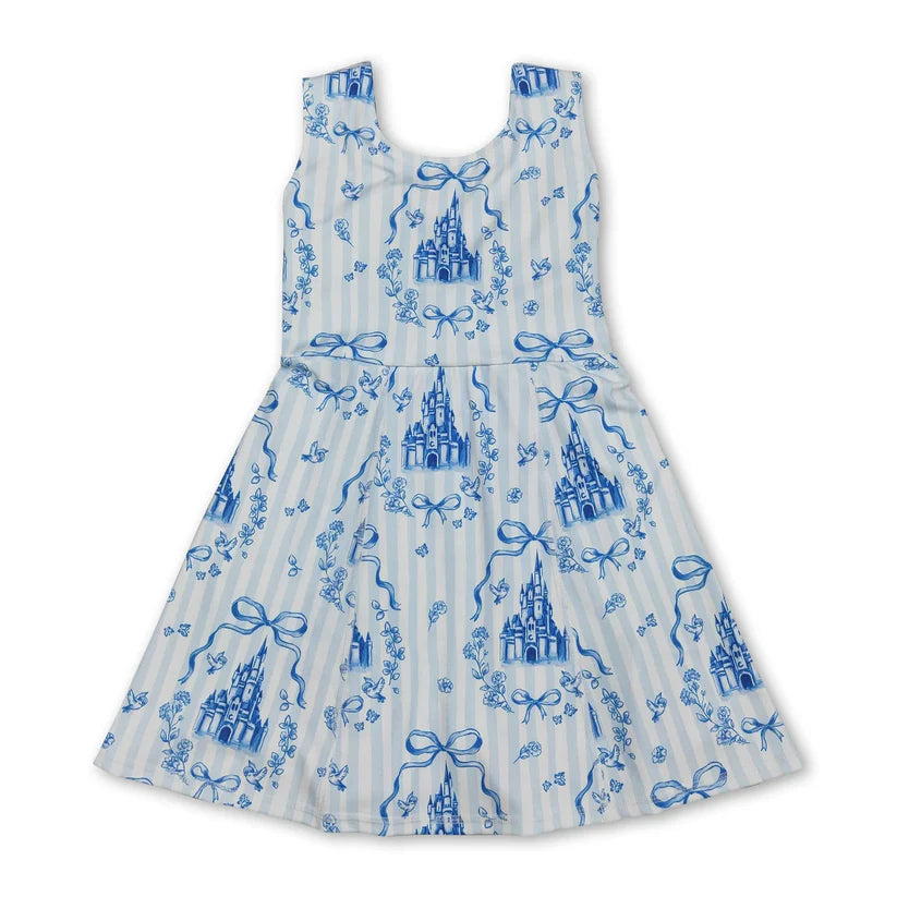 Blue castle girls summer active yoga dress