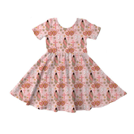 Easter cross design baby girls  dress preorder