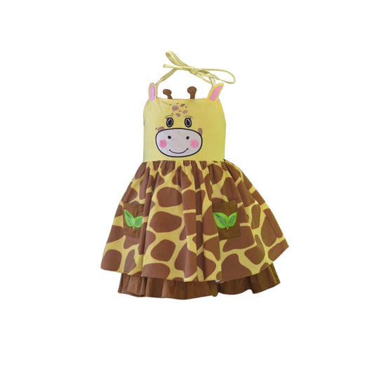Giraffe design baby girls summer dress preorder