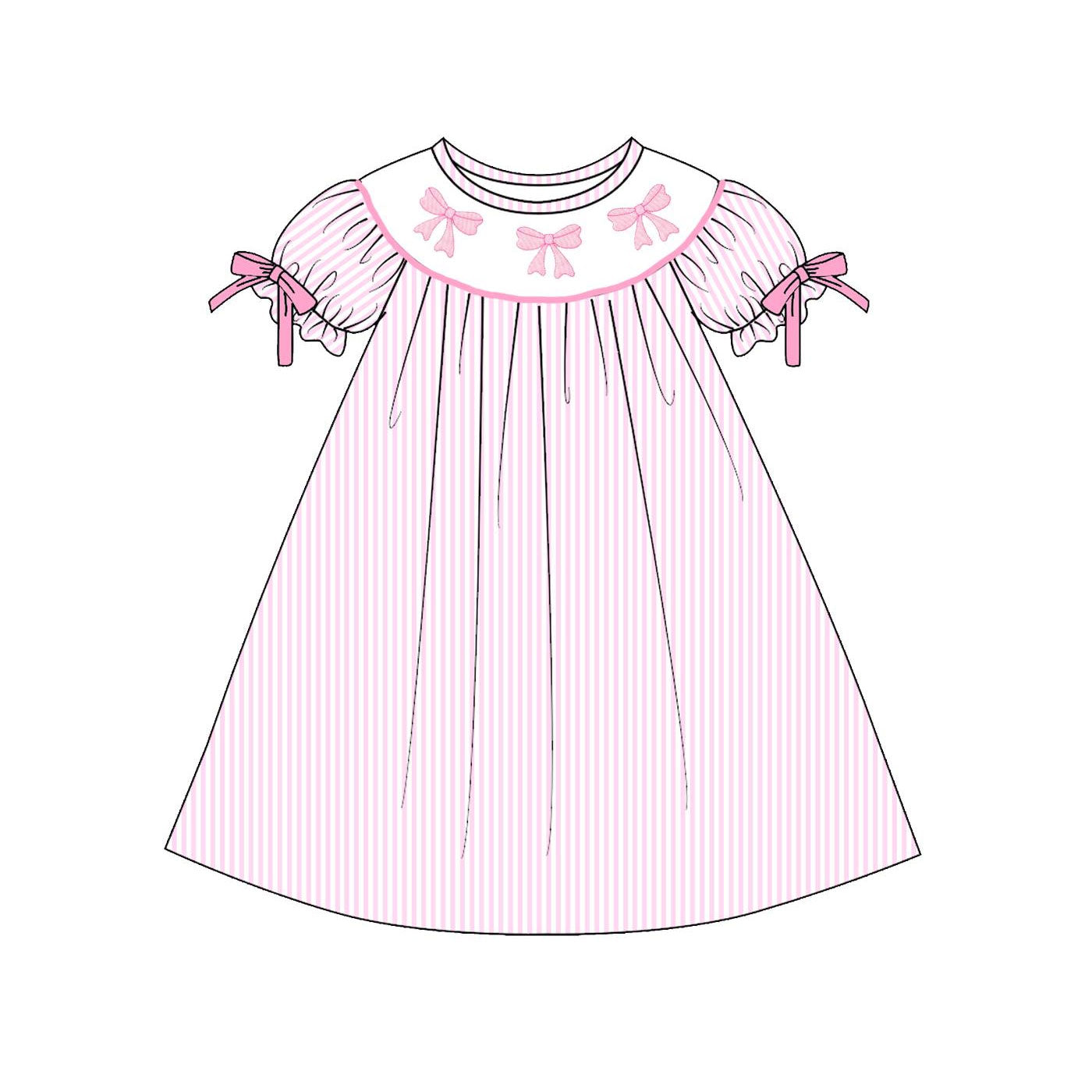 Pink bow design baby girls summer dress preorder