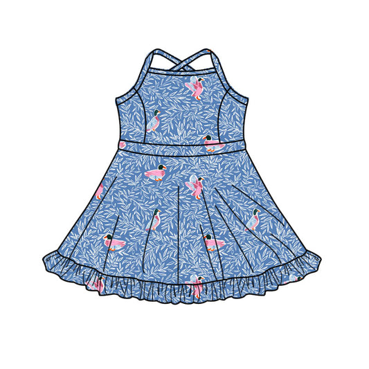 Duck print baby girls yoga dress preorder