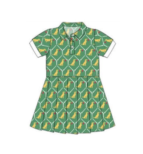 Cute dog print baby girls yoga dress preorder