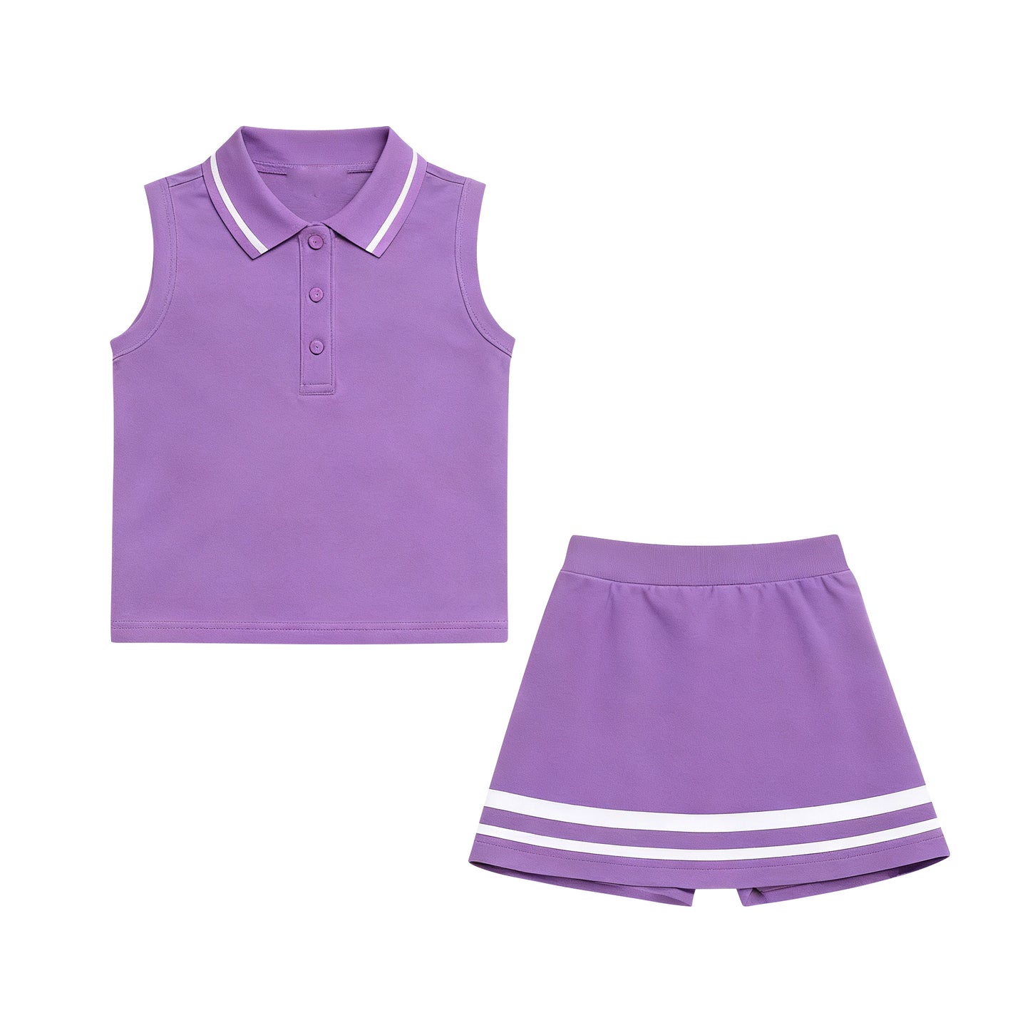 Purple yoga top matching skirt girls summer active wear outfit preorder