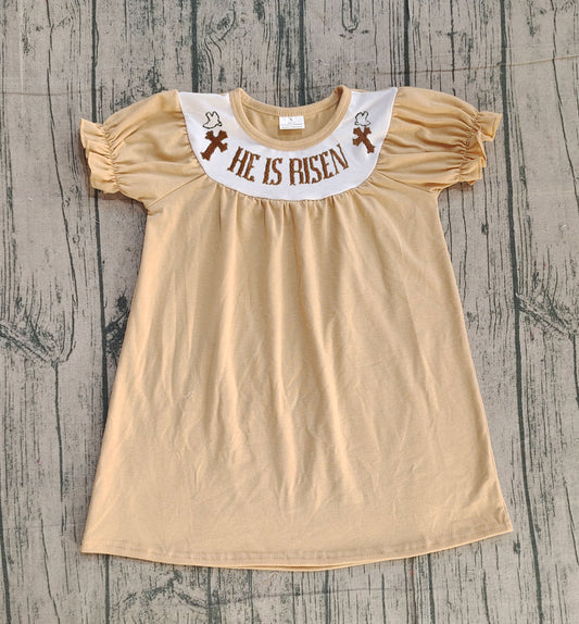 Embroidery He is risen easter holiday dress preorder