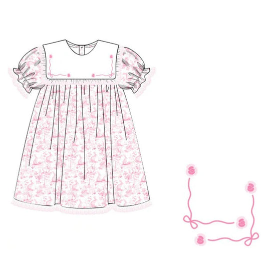 Easter bunny print baby girls summer dress preorder