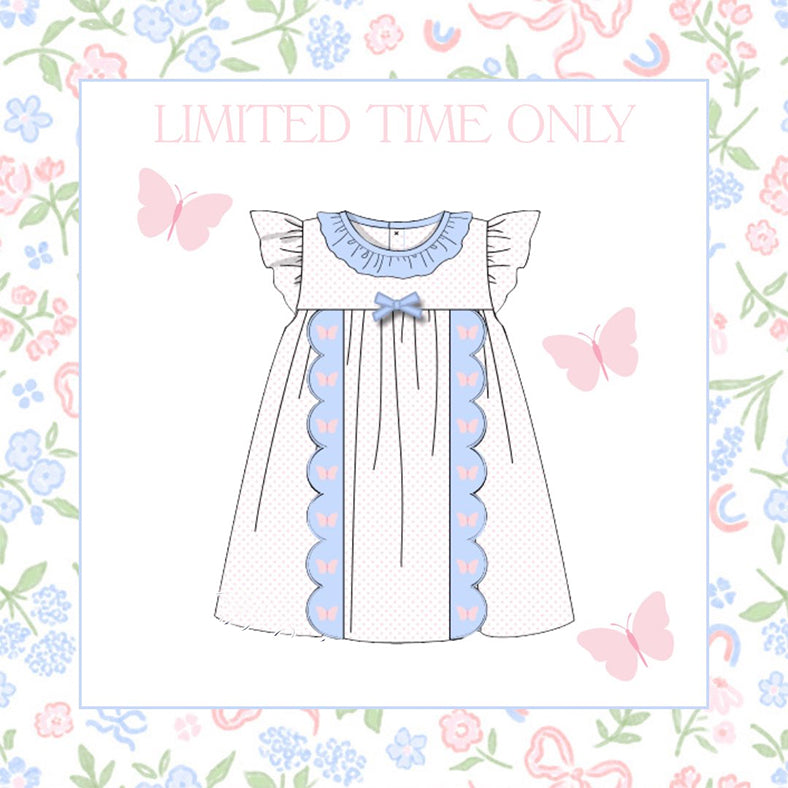 Butterfly design girls short sleeve dress preorder
