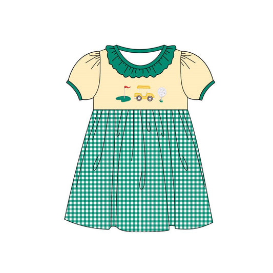 Golf print girls short sleeve dress preorder