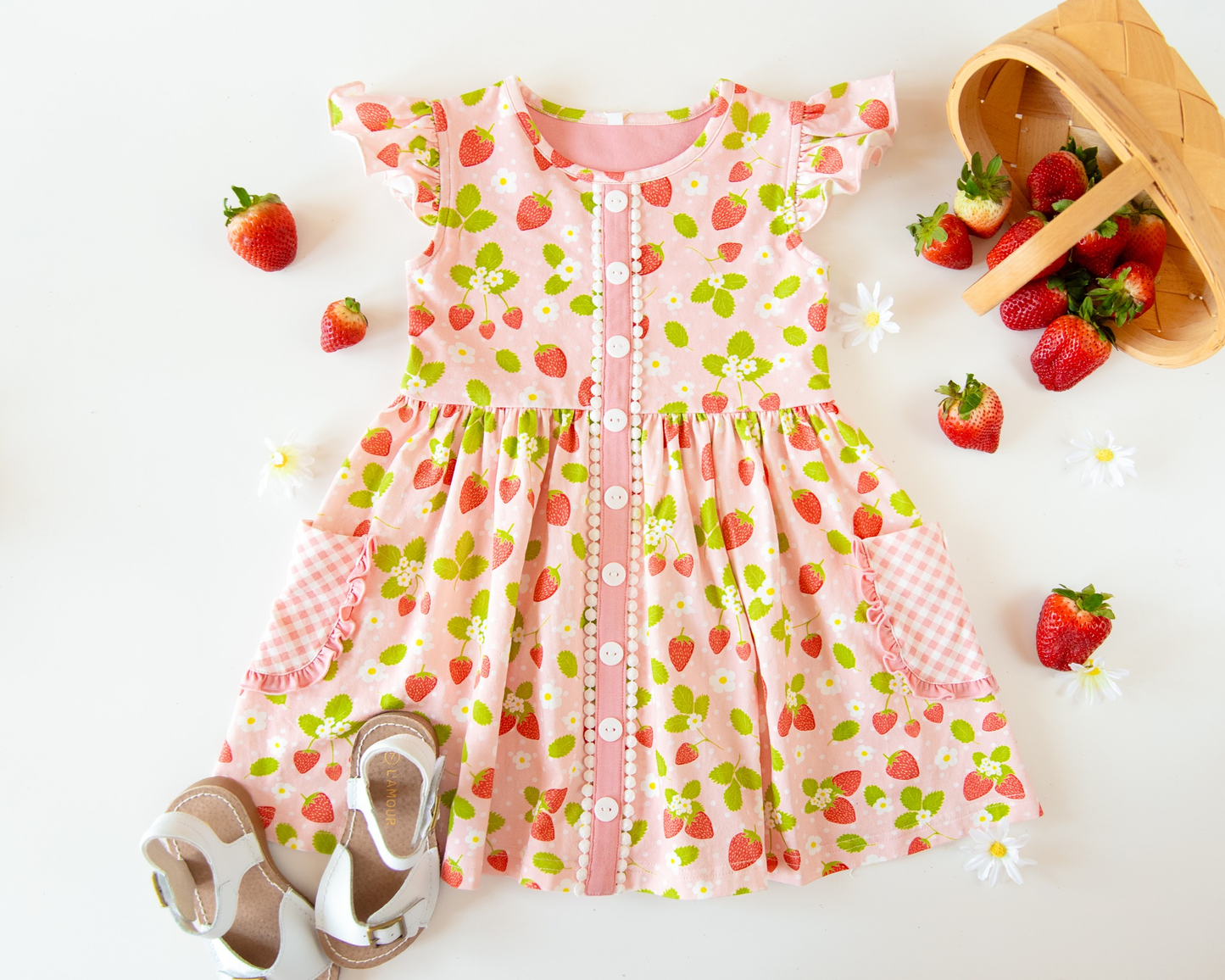 Strawberry design girls summer dress preorder