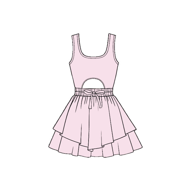 Light pink color baby girls summer yoga dress preorder