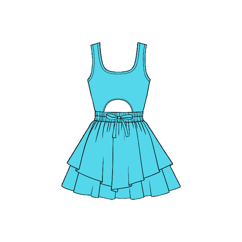 Blue color baby girls summer yoga dress preorder