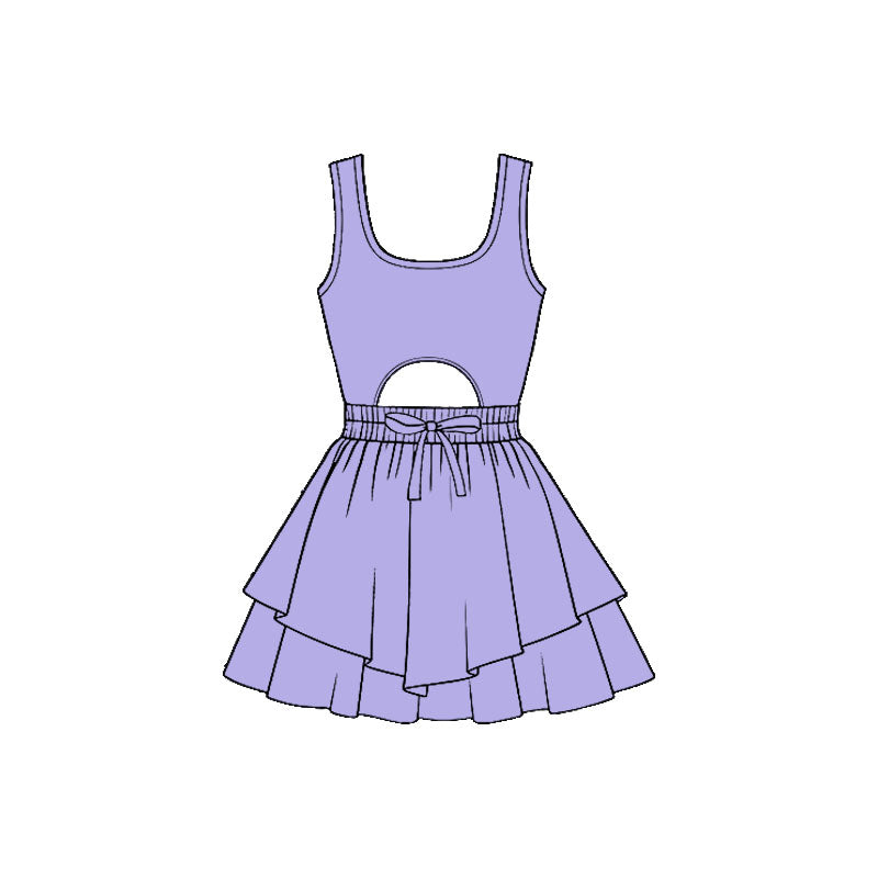 Lavender color baby girls summer yoga dress preorder