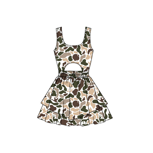Deer duck camo baby girls summer yoga dress preorder