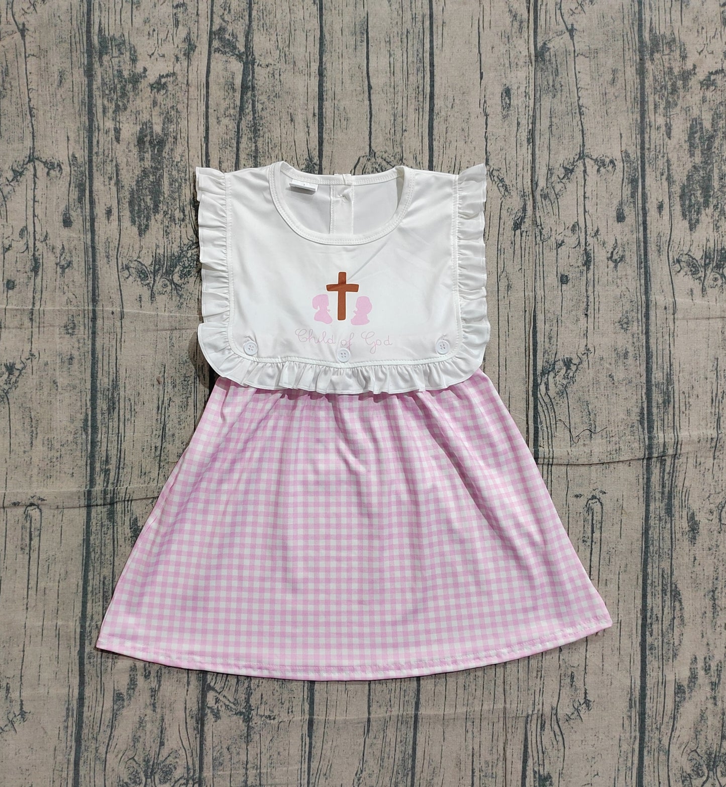 Easter cross embroidery design girls summer dress preorder
