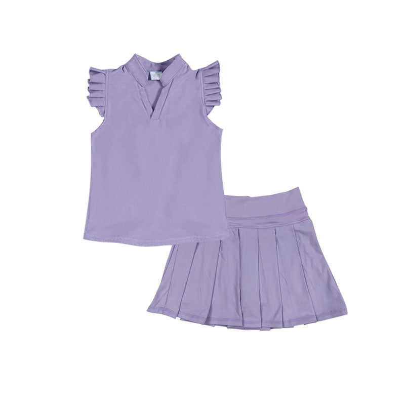 Lavender yoga tank top matching skirt girls summer active wear outfit preorder