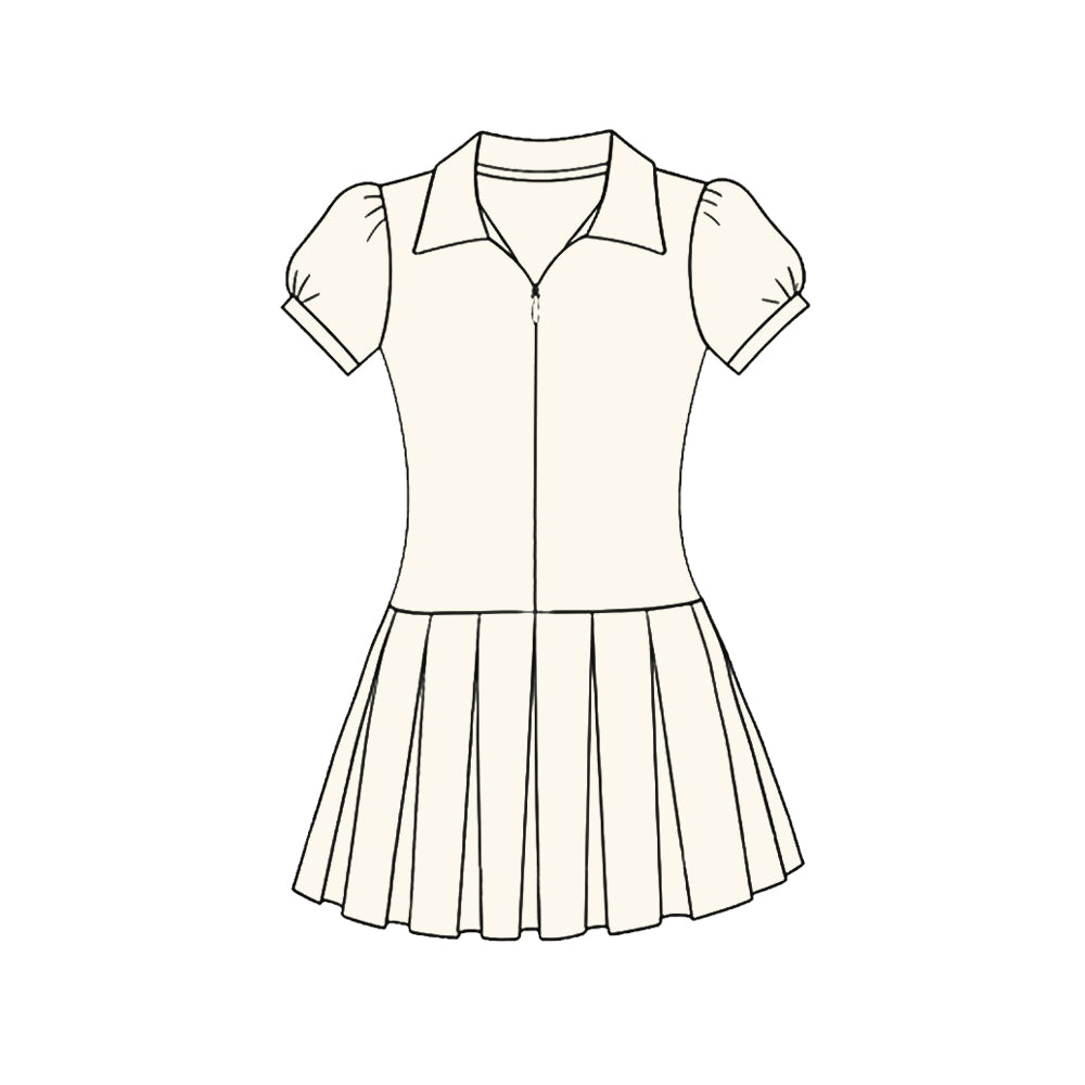Cream color baby girls summer yoga polo dress preorder