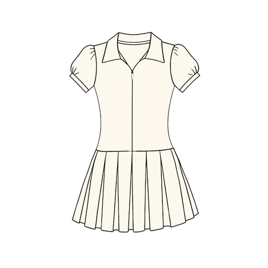 Cream color baby girls summer yoga polo dress preorder