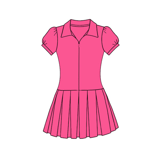 Hot Pink color baby girls summer yoga polo dress preorder