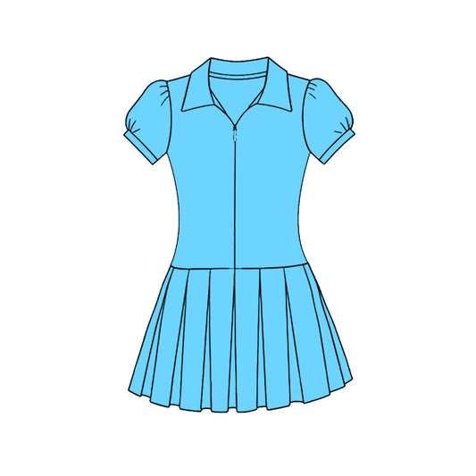 Dark blue color baby girls summer yoga polo dress preorder
