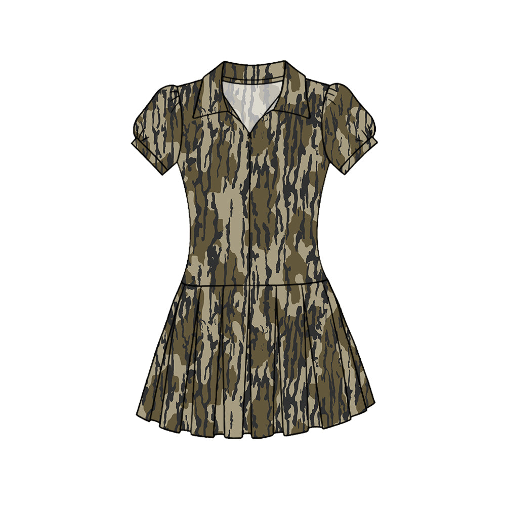 Camo print baby girls summer yoga polo dress preorder