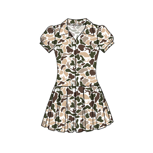 Deer duck camo baby girls summer yoga polo dress preorder