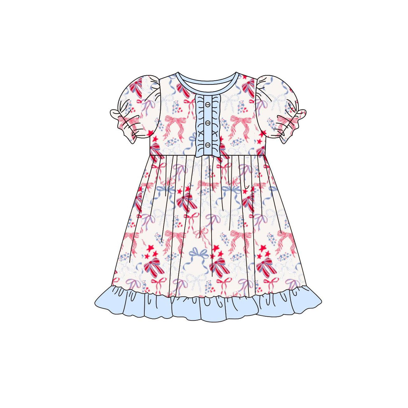 American bow design girls summer dress preorder