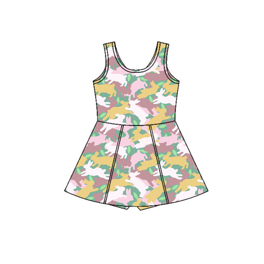 Easter bunny camo design baby girls summer yoga dress preorder