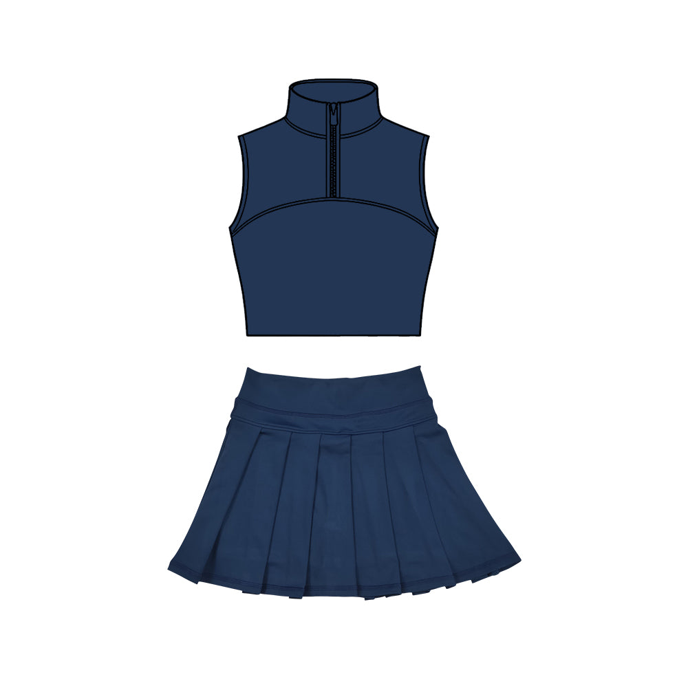 Navy tank top matching skirt girls summer active wear outfit preorder