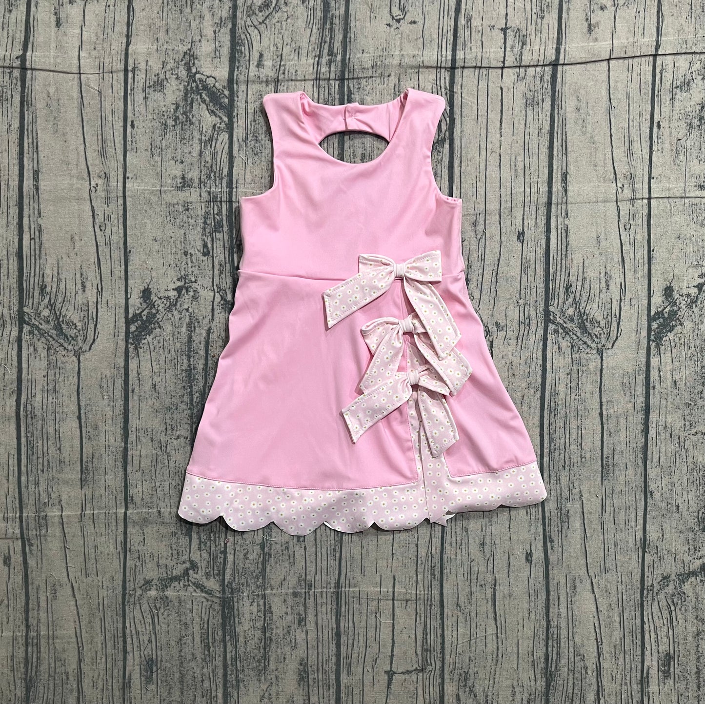 Pink bow baby girls summer yoga dress preorder