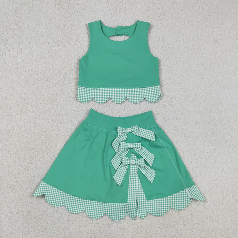 Green color baby girls yoga dress